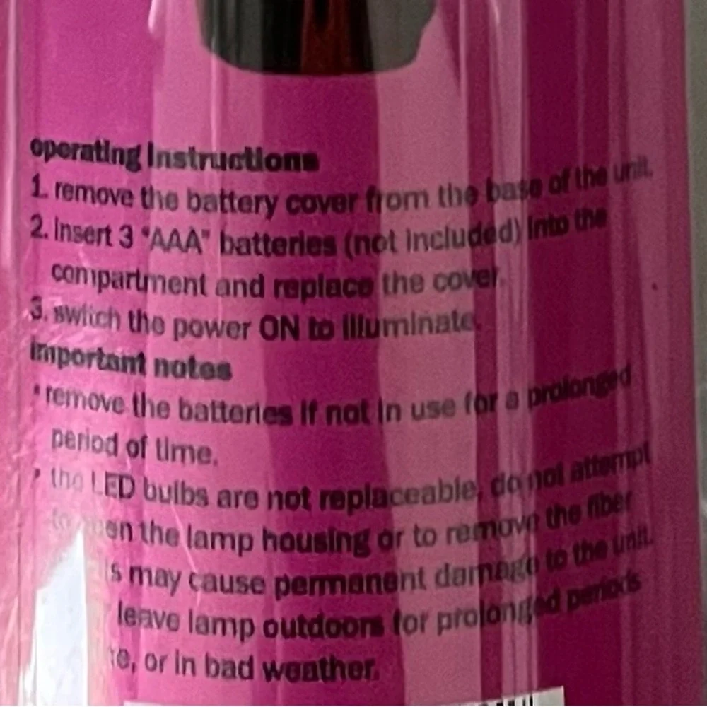 ROOM 2 ROOM Pink Fiber Optic Light